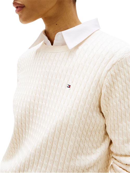 Maglia beige in cotone Tommy Hilfiger | WW0WW449930F5